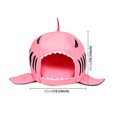 Indoor Pet Dog Puppy Cat Warm House Sharks Pet Sleeping Bed Nest, S Size: 42x42x42cm