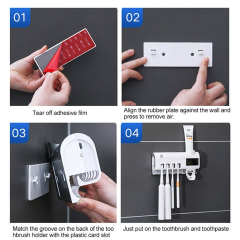 Ultraviolet Toothbrush Sterilizer Bathroom Wall-mounted Toothbrush Holder