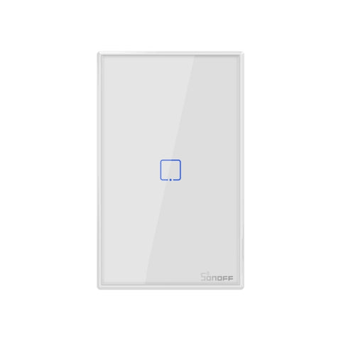 Sonoff T2 Touch 120mm Tempered Glass Panel Wall Switch Smart Home Light Touch Switch, Compatible with Alexa and Google Home, AC 100V-240V, US Plug, 120mm/ 1 US Plug