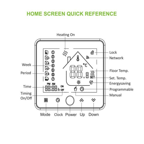 BHT-002GBLW 16A Load Electronic Heating Type LCD Digital Heating Room Thermostat with Sensor & Time Display, WiFi Control, BHT-002GBLW 16A (Black)  Electronic Heating Type, BHT-002GBLW 16A (White)  Electronic Heating Type