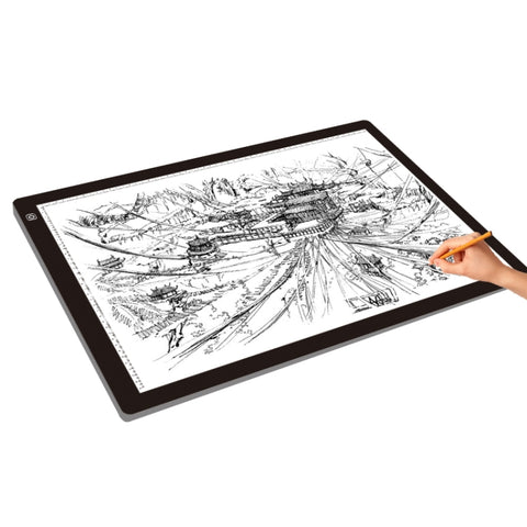23W 12V LED Three Level of Brightness Dimmable A2 Acrylic Copy Boards Anime Sketch Drawing Sketchpad, EU Plug, EU Plug