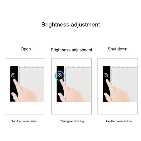 3.5W 5V LED USB Three Level of Brightness Dimmable A4 Acrylic Scale Copy Boards Anime Sketch Drawing Sketchpad with USB Cable 1.5m & Power Adapter, Copy Boards with USB Cable 1.5m & Power Adapter