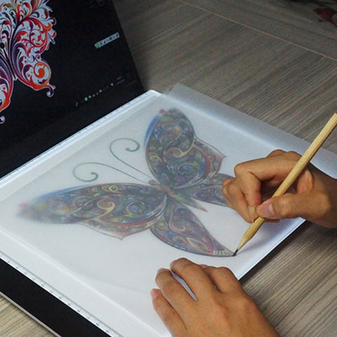 3.5W 5V LED USB Three Level of Brightness Dimmable A4 Acrylic Scale Copy Boards Anime Sketch Drawing Sketchpad with USB Cable 1.5m & Power Adapter, Copy Boards with USB Cable 1.5m & Power Adapter