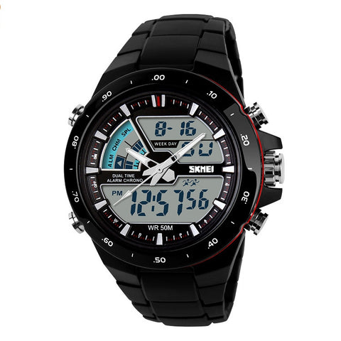 SKMEI 1016 Multifunctional Men Outdoor Sports Noctilucent Waterproof Double Digital Watch