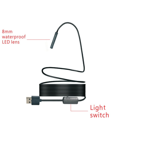 YPC110 8mm 2.0MP HD Camera WiFi Endoscope Snake Tube Inspection Camera with 8 LED, Waterproof IP68, Lens Diameter: 8mm, Length: 3.5m, Soft Line, 3.5m Soft Line