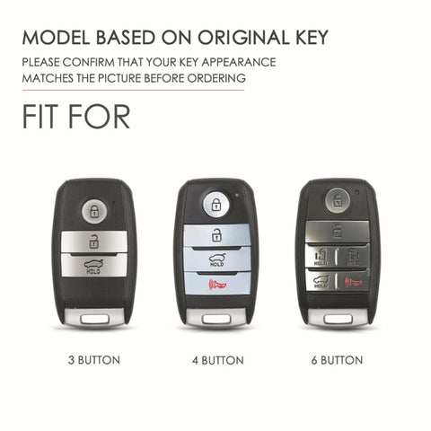 For Kia C133 4-button Hallmo Car Cowhide Leather Key Protective Cover Key Case, C133