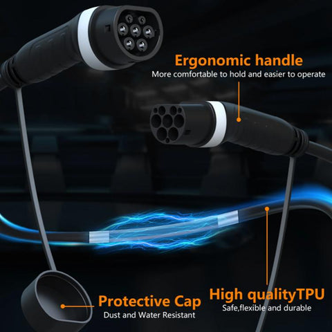 Feyree European Standard New Energy Electric Vehicle Charging Pile Double-ended Extension Cable, 480V 16A