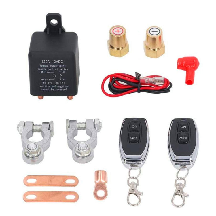ZL180 12V 120A Car Relay Remote Rireless Battery Isolator with Battery Clip x 2 & Remote Control x 2, 12V 120A   with Battery Clip x 2 & Remote Control x 2