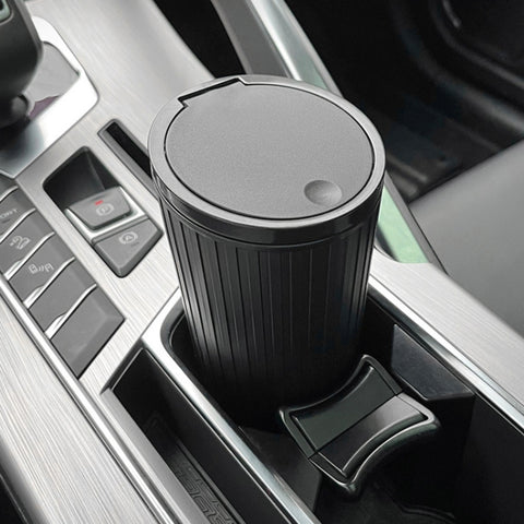 DM-143 Car Armrest Box Storage Box Car Round Trash Can With Lid