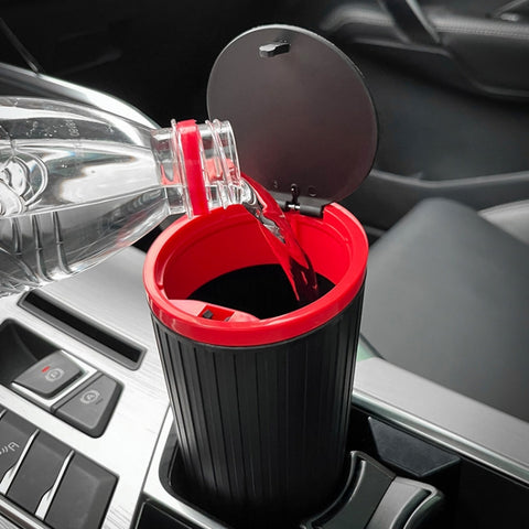 DM-143 Car Armrest Box Storage Box Car Round Trash Can With Lid