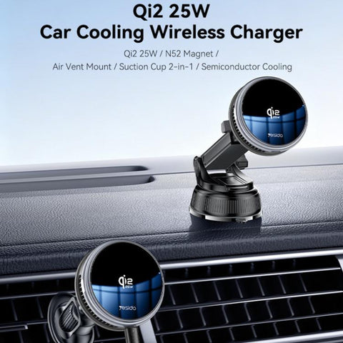 Yesido C326 15W Magnetic Car Wireless Charger Holder