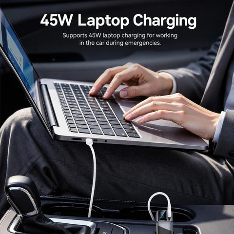 Yesido Y75 105W TFT Display Car Charger 3-Port 1 x USB-A & 2 x USB-C Fast Charging Car Adapter
