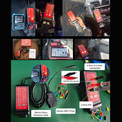 WOYO CTB007 CAN Tester Box 12V 24V OBD2 Breakout Box with 27 in / 59 in Cable Cable for All Car Automotive Diagnostic Tool, CTB007 with 59 in Cable