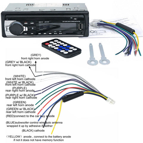 JSD-520 Car Stereo Radio MP3 Audio Player Support Bluetooth Hand-free Calling / FM / USB / SD, EU Plug Version, JSD-520, EU Plug Version