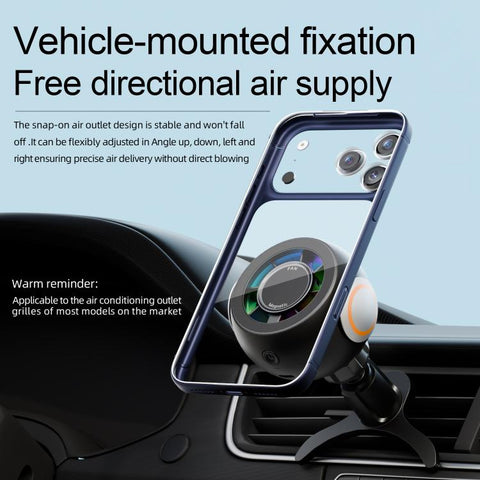 FC19 4 in 1 Multi-functional Car Air Outlet Magnetic Phone Holder Cooling Fan