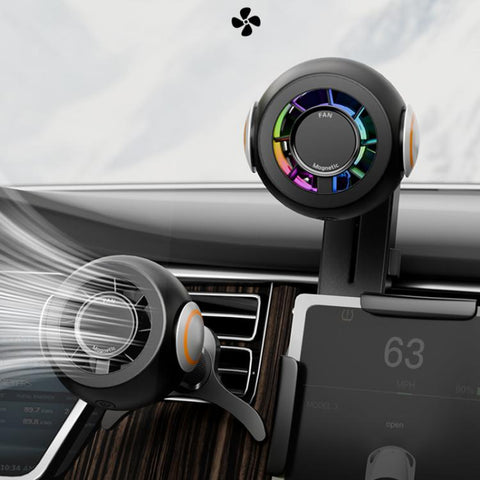 FC19 4 in 1 Multi-functional Car Air Outlet Magnetic Phone Holder Cooling Fan