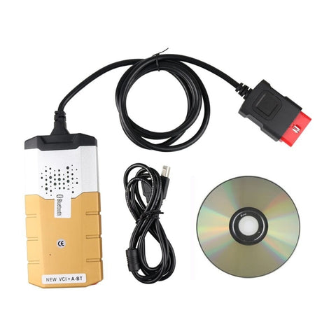 Car Bluetooth Diagnostic Cables Aluminum Alloy OBD2 Diagnostic Tool Delphi DS150E, Aluminum Alloy (Gold), Aluminum Alloy (Red)