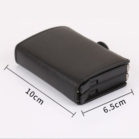 X-7 Antimagnetic RFID  Multi-functional Aluminum Crazy Horse Texture Leather Card Bag Wallet