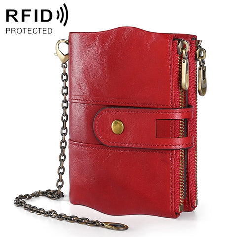 LT3539 Cowhide Leather Zipper Buckle Anti-magnetic RFID Wallet Clutch Bag for Men, with Card Slots & Shoulder Strap, LT3539 Shoulder Strap Blue, LT3539 Strap Red, LT3539 Yellowish-brown, LT3539 Shoulder Strap Black, LT3539 Shoulder Strap Coffee
