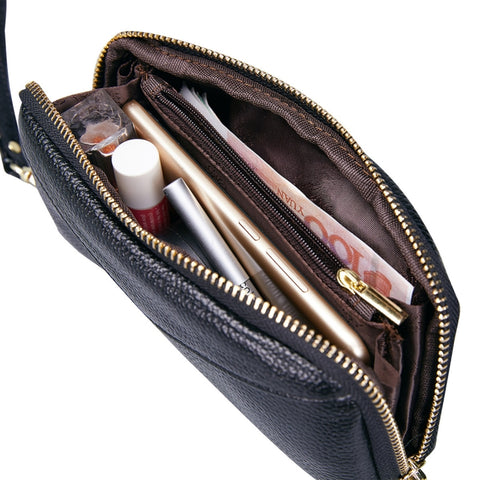 2-Folding Square Genuine Leather Handbag