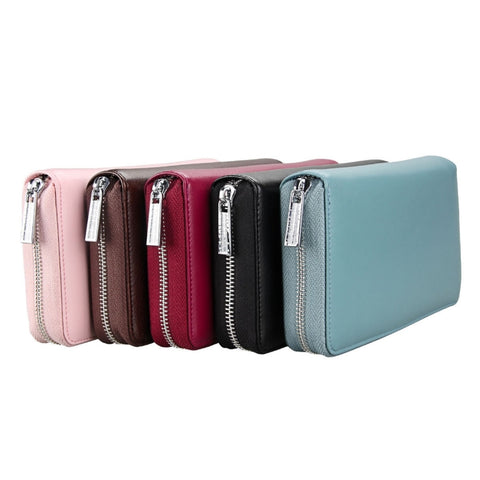 Antimagnetic RFID Large Capacity Long Style Genuine Leather Passport Package / Multifunctional and Many Card Slots Card Package