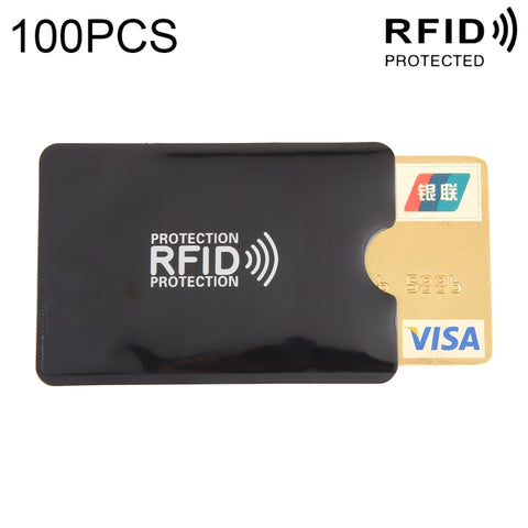 100pcs Aluminum Foil RFID Blocking Credit Card ID Bank Card Case Card Holder Cover, Size: 9 x 6.3cm