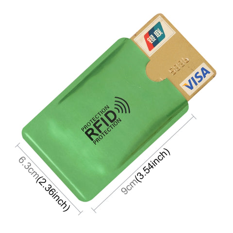 100pcs Aluminum Foil RFID Blocking Credit Card ID Bank Card Case Card Holder Cover, Size: 9 x 6.3cm