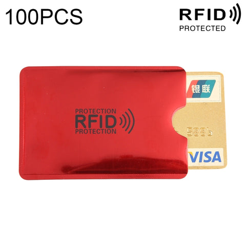 100pcs Aluminum Foil RFID Blocking Credit Card ID Bank Card Case Card Holder Cover, Size: 9 x 6.3cm