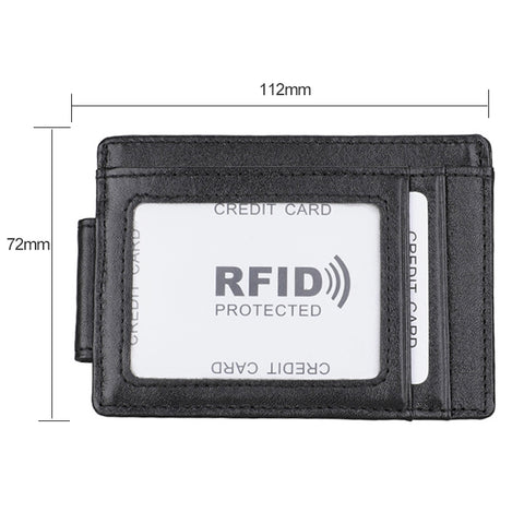 KB80 Antimagnetic RFID Crazy Horse Texture Oil Wax Leather Card Holder Wallet Billfold for Men and Women