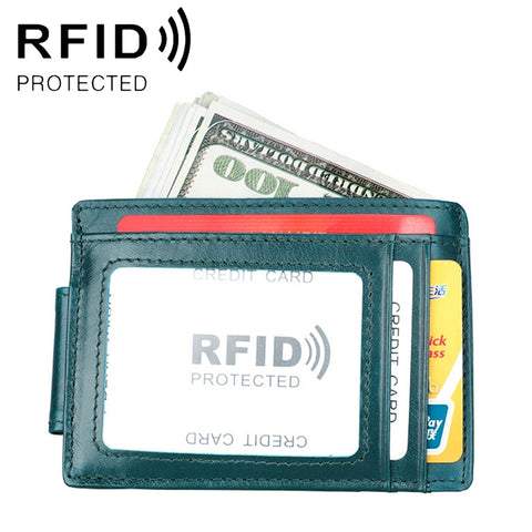 KB80 Antimagnetic RFID Crazy Horse Texture Oil Wax Leather Card Holder Wallet Billfold for Men and Women