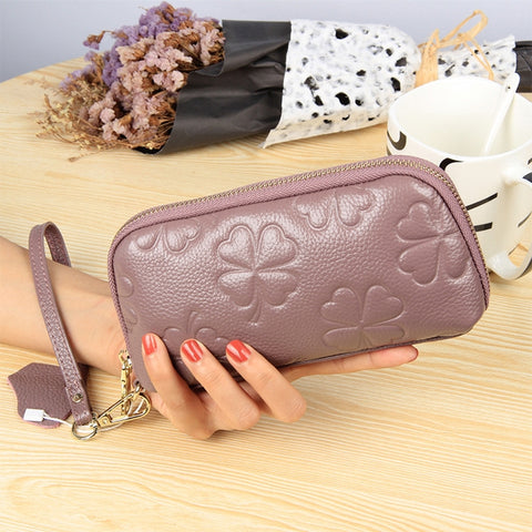 2026 Multifunctional Litchi Texture Women Large Capacity Hand Wallet Shell bag with Card Slots