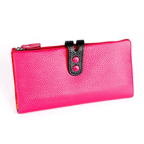 3572 Litchi Texture Leather Zipper Lady Wallet Large-capacity Purse