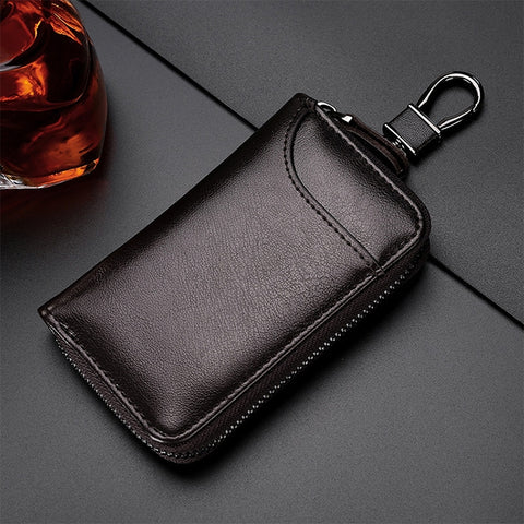 9105 Waist Hanging Large-capacity Zipper Leather Keys Holder Bag Multi-function Wallet