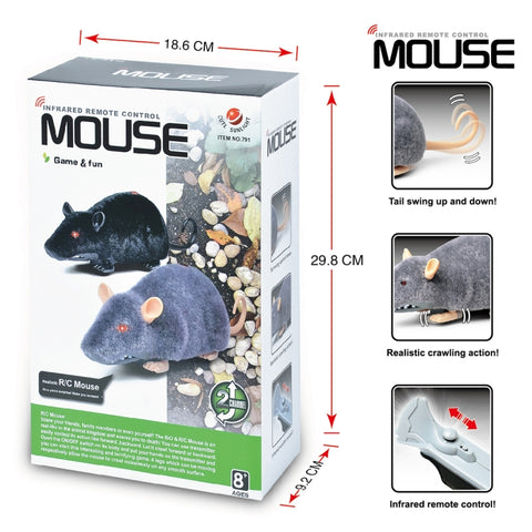 Remote Control Infrared Realistic RC Mouse Toy, Random Color Delivery, Mouse