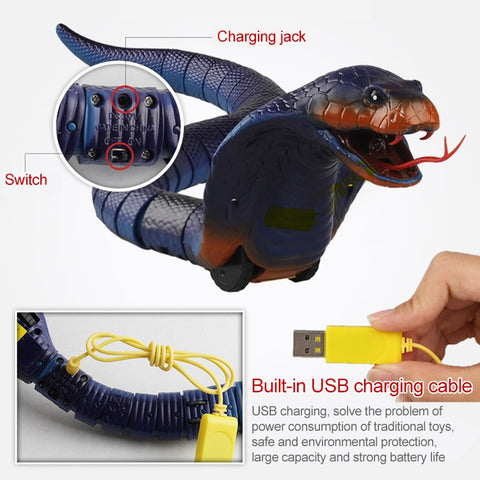 8808B Infrared Sensor Remote Control Simulated Cobra Creative Children Electric Tricky Toy Model, Cobra
