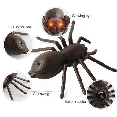 9915 Infrared Sensor Remote Control Simulated Spider Creative Children Electric Tricky Toy Model, Spider
