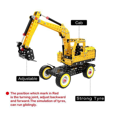MoFun SW-007 502 PCS DIY Stainless Steel Excavator Assembling Blocks, SW-007 Excavator