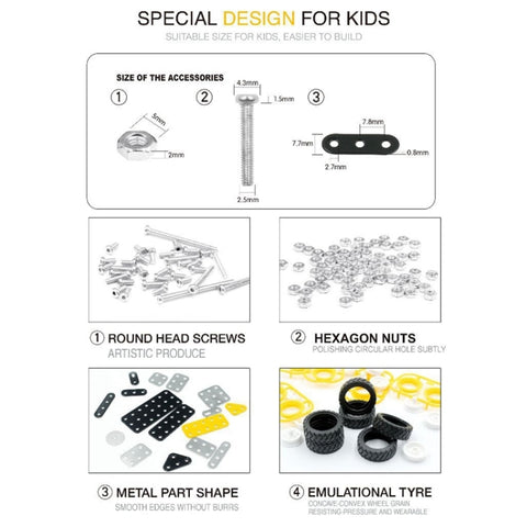 MoFun SW-007 502 PCS DIY Stainless Steel Excavator Assembling Blocks, SW-007 Excavator