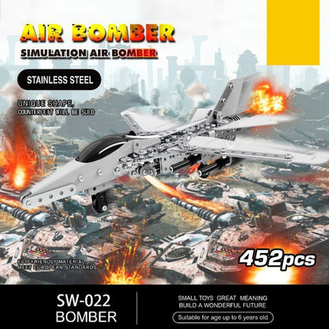 MoFun SW-022 DIY Stainless Steel Bombing Plane Assembling Blocks, SW-022 Bombing Plane