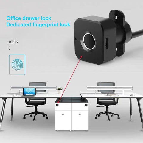 BP01-B Micro USB Charging Triple Drawer Right Hand Unlocking Smart Semiconductor Fingerprint Lock, Right Hand Unlocking