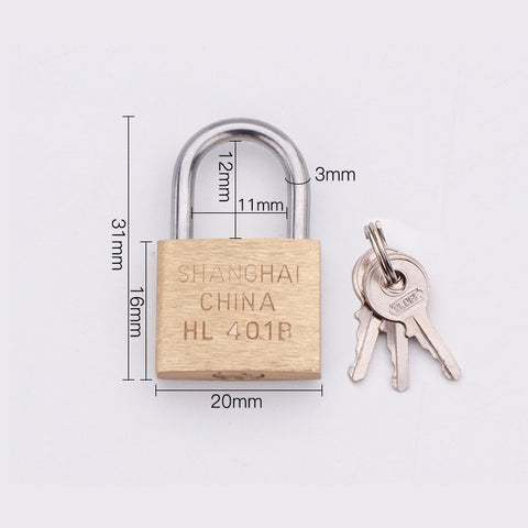 Copper Padlock Small Lock, Style: Short Lock Beam, 20mm Not Open, Short, 20mm Not Open