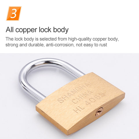 Copper Padlock Small Lock, Style: Short Lock Beam, 60mm Not Open, Short, 60mm Not Open