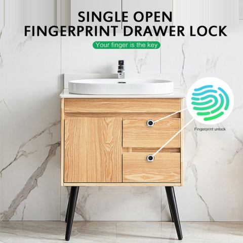 T22F Micro USB Charging Zinc Alloy Smart Bilateral Open Fingerprint Drawer Lock File Cabinet Lock, Bilateral Open Fingerprint