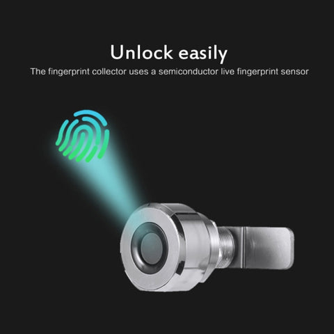 T22F Micro USB Charging Zinc Alloy Smart Bilateral Open Fingerprint Drawer Lock File Cabinet Lock, Bilateral Open Fingerprint