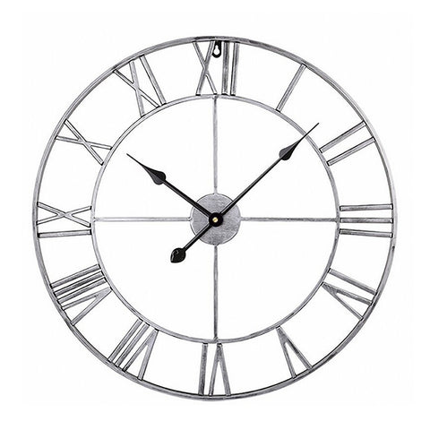45cm Retro Living Room Iron Round Roman Numeral Mute Decorative Wall Clock, 45cm