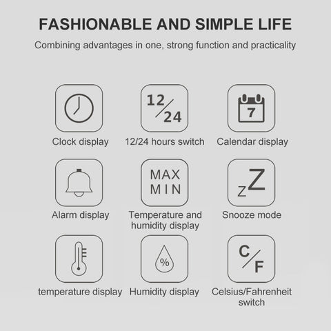 TS-8608 Multifunction Large Screen Clock Household Creative Thermometer Hygrometer, TS-8608