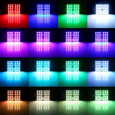 2 PCS Colorful 36MM T10 Port Remote Control Car Dome Lamp LED Reading Light with 6 LED Lights, 36MM 6 LED Lights