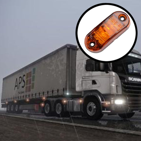 10 PCS Car Truck Trailer Piranha LED Side Marker Indicator Lights Bulb Lamp, Light Color: Yellow, Yellow, White Light