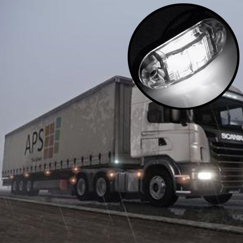 10 PCS DC 10-30V Car Truck Trailer Piranha 3-LED Side Marker Indicator Lights Bulb Lamp, Light Color: White, 10 PCS White Light
