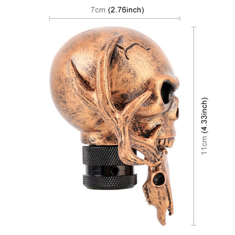 Universal Vehicle Car Creative Skull Double Heads Shaped Shifter Cover Manual Automatic Gear Shift Knob, Double Heads Shaped (Bronze), Double Heads Shaped (Beige), Double Heads Shaped (Silver)